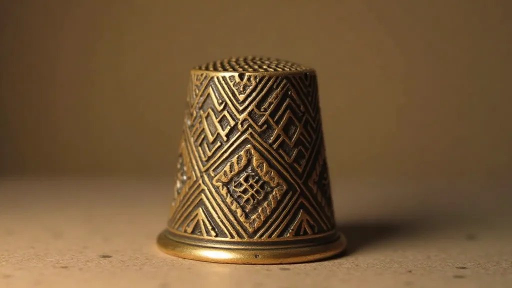 Brass thimble with geometric stamping