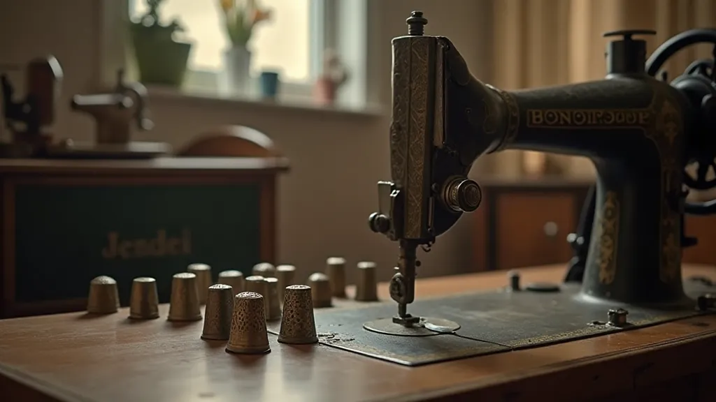 Sewing machine with thimble collection