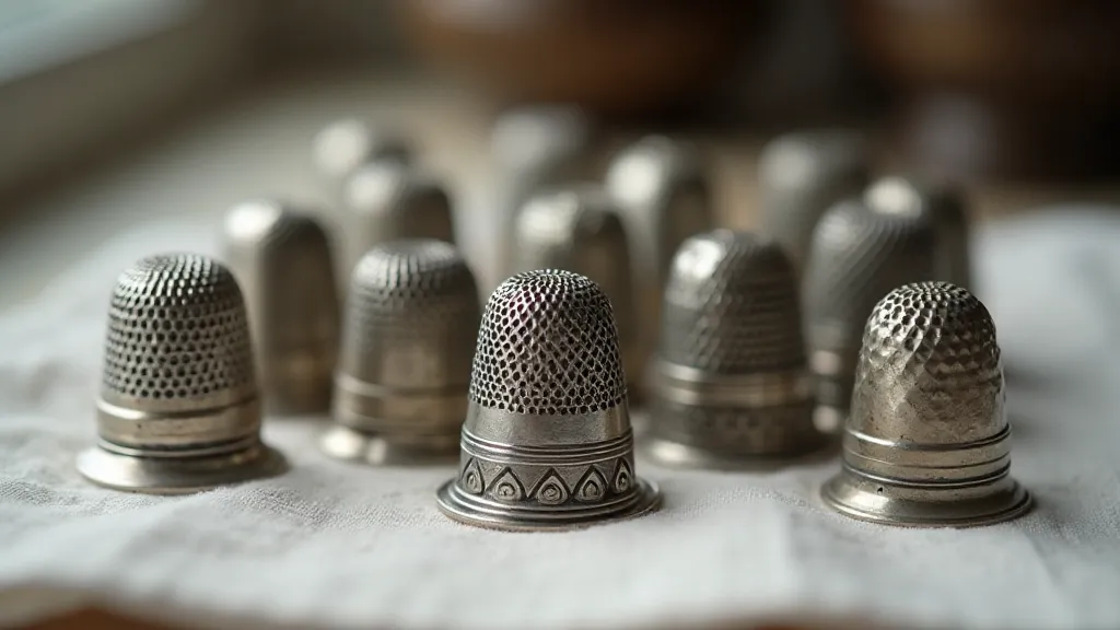 Collection of antique silver thimbles