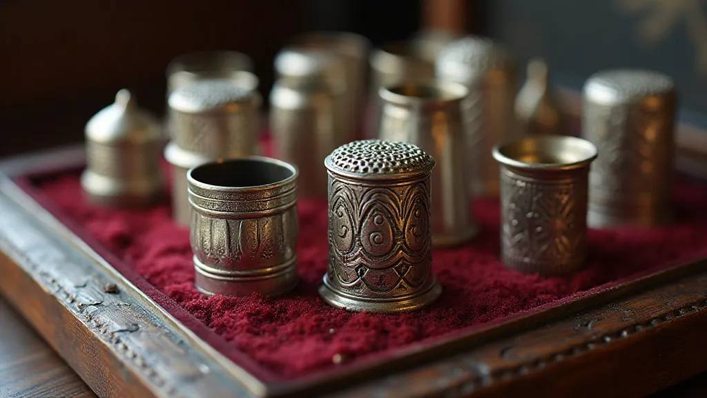 Collection of antique silver thimbles