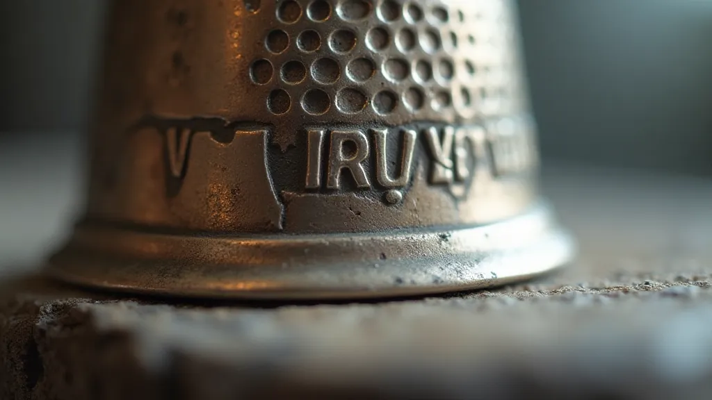 Close-up of a thimble hallmark
