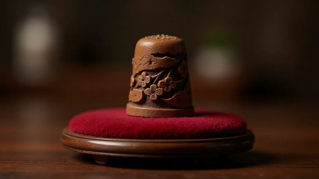 Carved wooden thimble